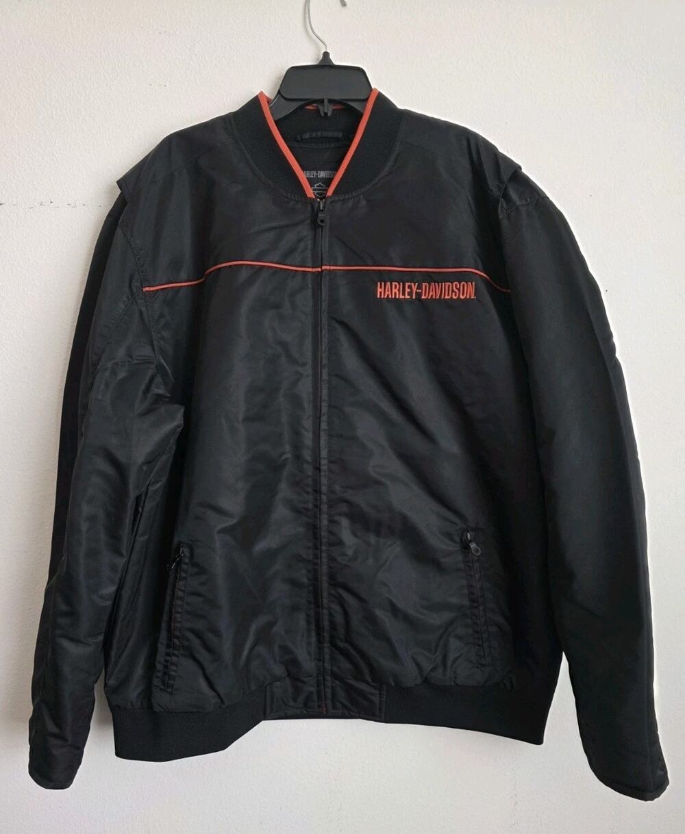 Harley Davidson Motorcycle Men's Jacket Black 2XL Nylon